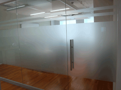 Frosted glass film on office doors and glass partition in Jaipur, Rajasthan
